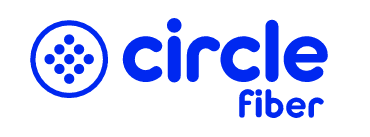 Blue Circle Fiber Logo on White Background